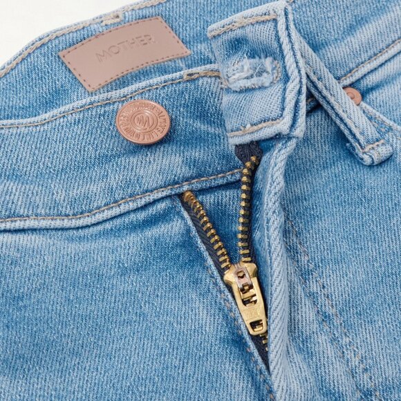 MOTHER The Kick It Ankle Fray distressed high-rise straight-leg jeans NWOT/24 - Picture 5 of 12